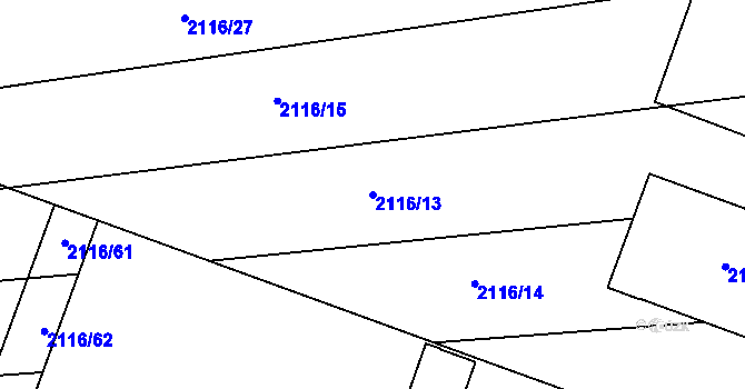 Parcela st. 2116/13 v KÚ Spytihněv, Katastrální mapa