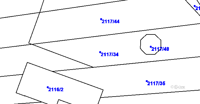 Parcela st. 2117/34 v KÚ Spytihněv, Katastrální mapa