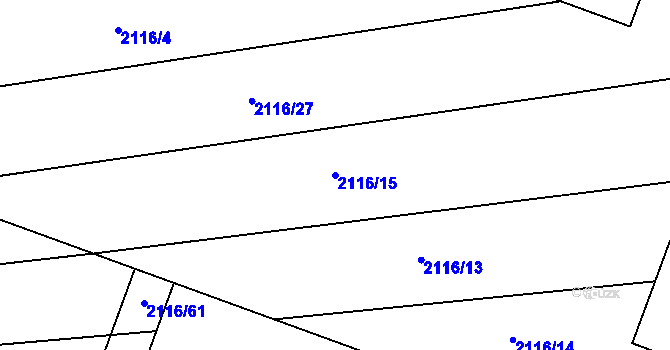 Parcela st. 2116/15 v KÚ Spytihněv, Katastrální mapa