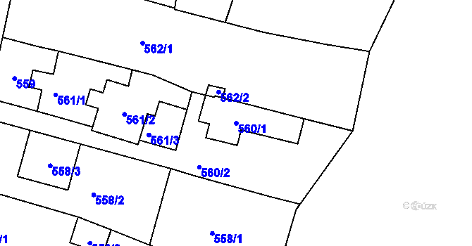 Parcela st. 560/1 v KÚ Spytihněv, Katastrální mapa