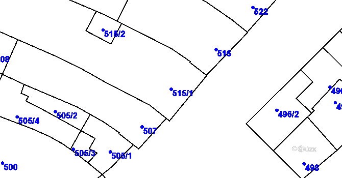 Parcela st. 515/1 v KÚ Spytihněv, Katastrální mapa