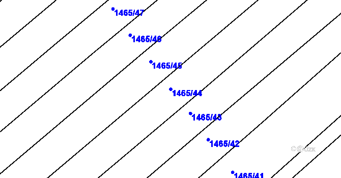 Parcela st. 1465/44 v KÚ Spytihněv, Katastrální mapa