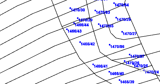 Parcela st. 1466/42 v KÚ Spytihněv, Katastrální mapa