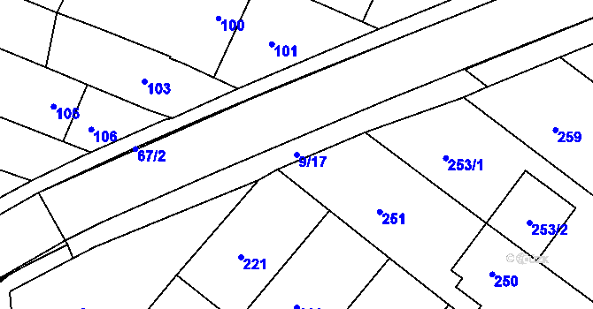 Parcela st. 9/17 v KÚ Spytihněv, Katastrální mapa