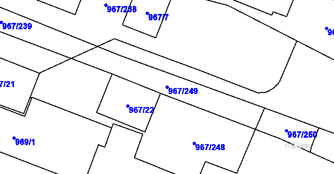 Parcela st. 967/249 v KÚ Spytihněv, Katastrální mapa
