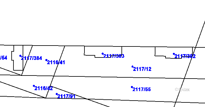 Parcela st. 2117/383 v KÚ Spytihněv, Katastrální mapa