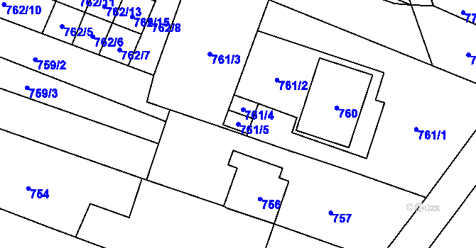 Parcela st. 761/5 v KÚ Spytihněv, Katastrální mapa