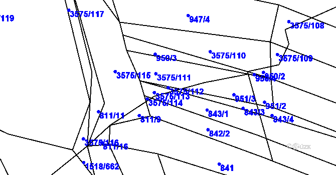 Parcela st. 3575/112 v KÚ Spytihněv, Katastrální mapa