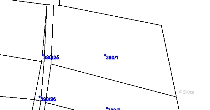 Parcela st. 380/1 v KÚ Srbce u Luže, Katastrální mapa