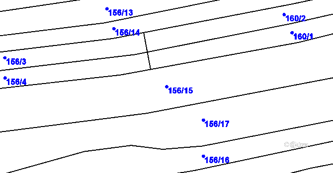 Parcela st. 156/15 v KÚ Srbce u Luže, Katastrální mapa