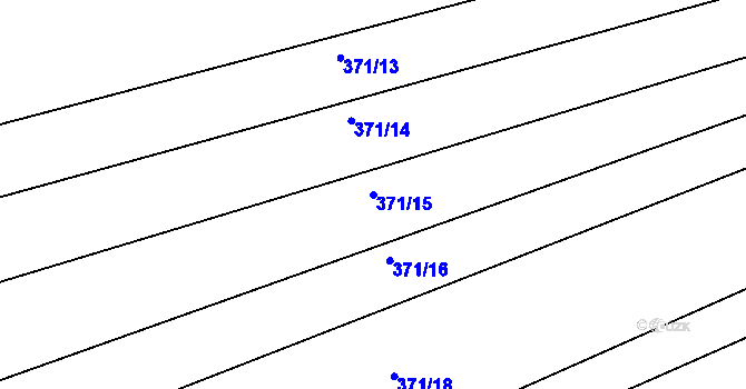 Parcela st. 371/15 v KÚ Srbce u Luže, Katastrální mapa