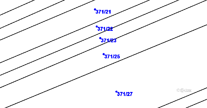 Parcela st. 371/25 v KÚ Srbce u Luže, Katastrální mapa
