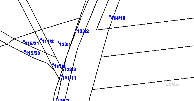 Parcela st. 414/14 v KÚ Srbce u Luže, Katastrální mapa