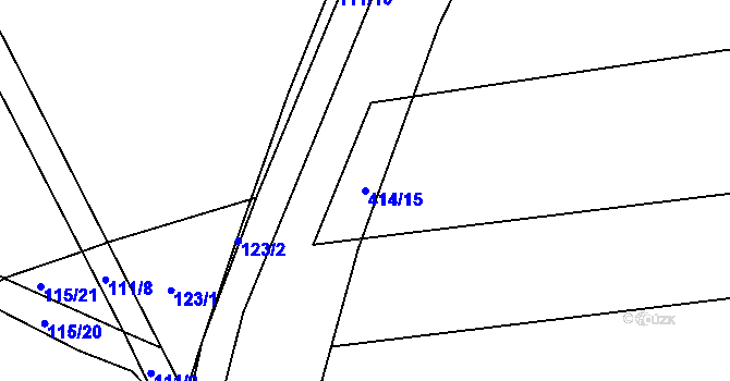 Parcela st. 414/15 v KÚ Srbce u Luže, Katastrální mapa