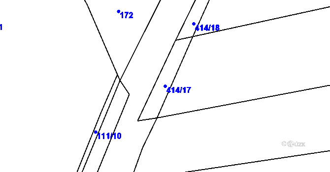 Parcela st. 414/17 v KÚ Srbce u Luže, Katastrální mapa
