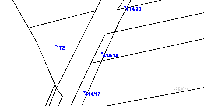 Parcela st. 414/18 v KÚ Srbce u Luže, Katastrální mapa