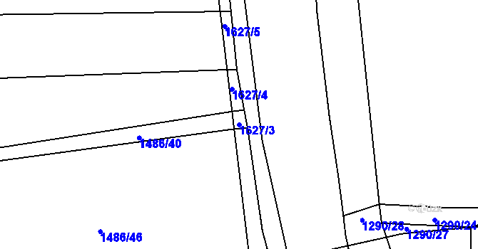 Parcela st. 1627/3 v KÚ Srbeč, Katastrální mapa