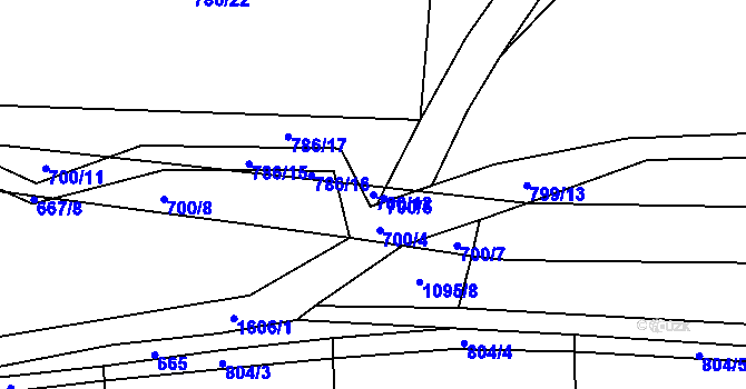 Parcela st. 700/12 v KÚ Srbeč, Katastrální mapa