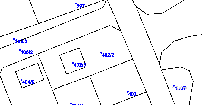 Parcela st. 402/2 v KÚ Hlohovčice, Katastrální mapa