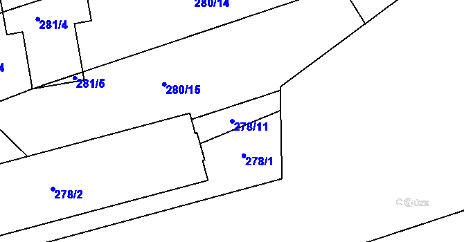 Parcela st. 278/11 v KÚ Hlohovčice, Katastrální mapa
