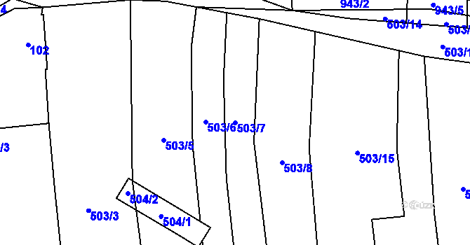 Parcela st. 503/7 v KÚ Srbice u Kolovče, Katastrální mapa