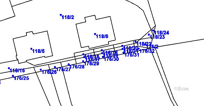 Parcela st. 118/19 v KÚ Srbice u Kolovče, Katastrální mapa