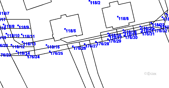 Parcela st. 176/27 v KÚ Srbice u Kolovče, Katastrální mapa