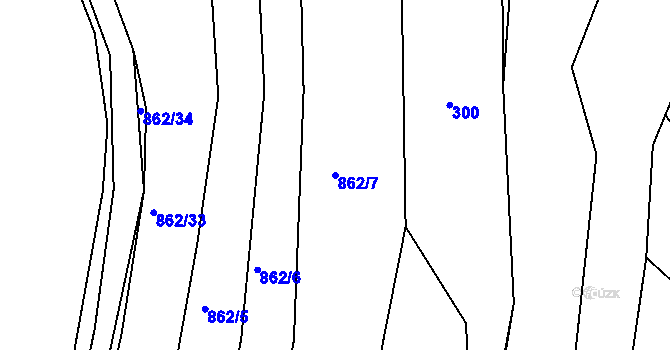 Parcela st. 862/7 v KÚ Těšovice u Kolovče, Katastrální mapa