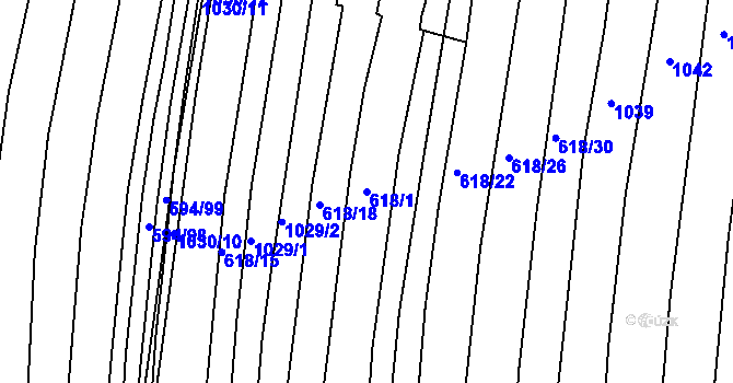 Parcela st. 618/1 v KÚ Těšovice u Kolovče, Katastrální mapa