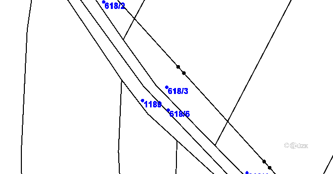 Parcela st. 618/3 v KÚ Těšovice u Kolovče, Katastrální mapa
