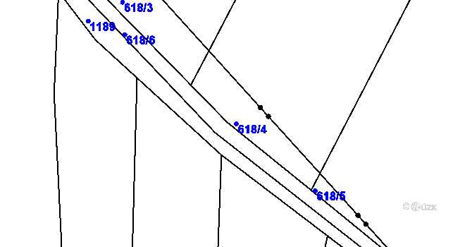 Parcela st. 618/4 v KÚ Těšovice u Kolovče, Katastrální mapa