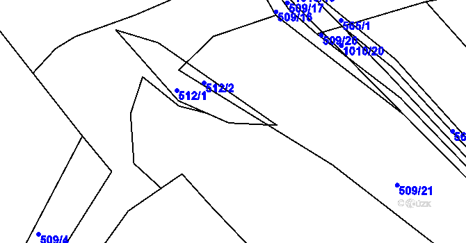 Parcela st. 512/3 v KÚ Těšovice u Kolovče, Katastrální mapa