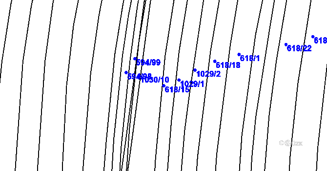 Parcela st. 618/15 v KÚ Těšovice u Kolovče, Katastrální mapa