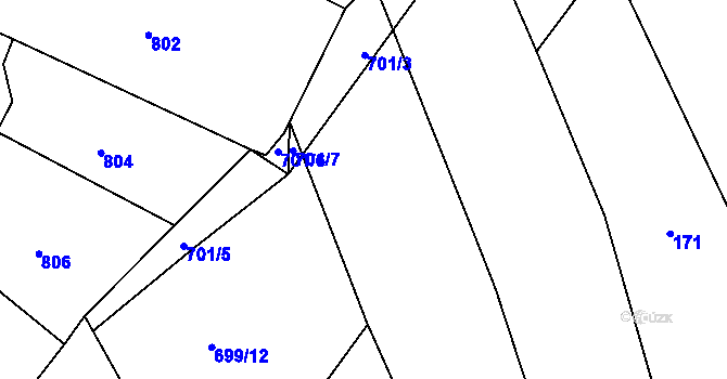 Parcela st. 699/17 v KÚ Těšovice u Kolovče, Katastrální mapa