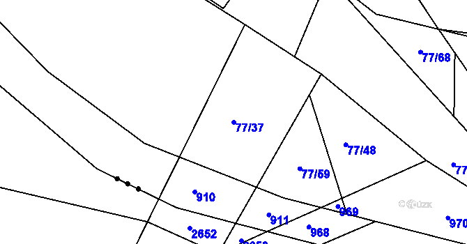 Parcela st. 77/37 v KÚ Srbice, Katastrální mapa