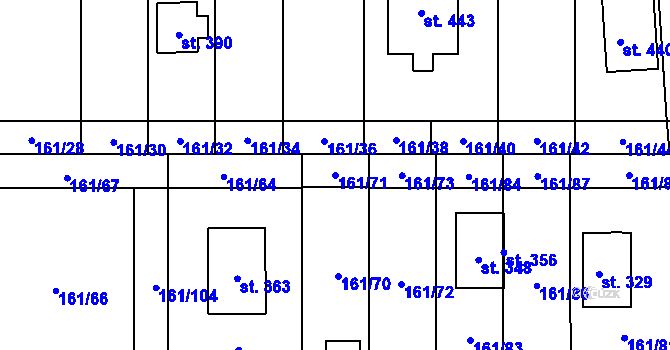 Parcela st. 161/71 v KÚ Srbice, Katastrální mapa