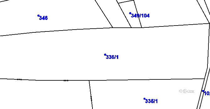 Parcela st. 336/1 v KÚ Srbín, Katastrální mapa