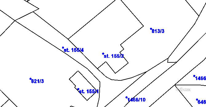 Parcela st. 155/2 v KÚ Srbská Kamenice, Katastrální mapa