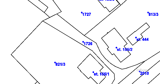 Parcela st. 155/4 v KÚ Srbská Kamenice, Katastrální mapa