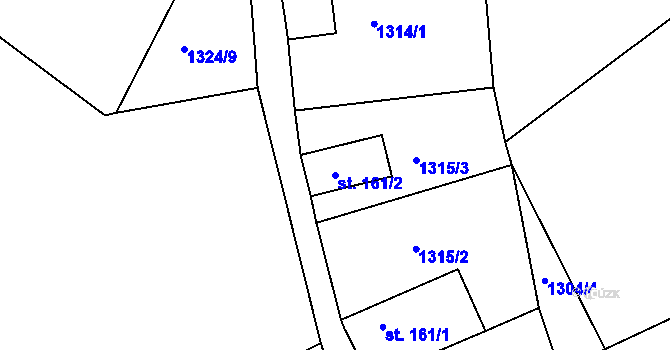 Parcela st. 161/2 v KÚ Srbská Kamenice, Katastrální mapa