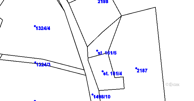 Parcela st. 161/5 v KÚ Srbská Kamenice, Katastrální mapa