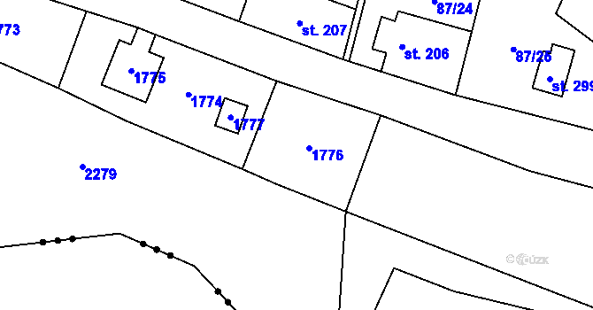 Parcela st. 219 v KÚ Srbská Kamenice, Katastrální mapa