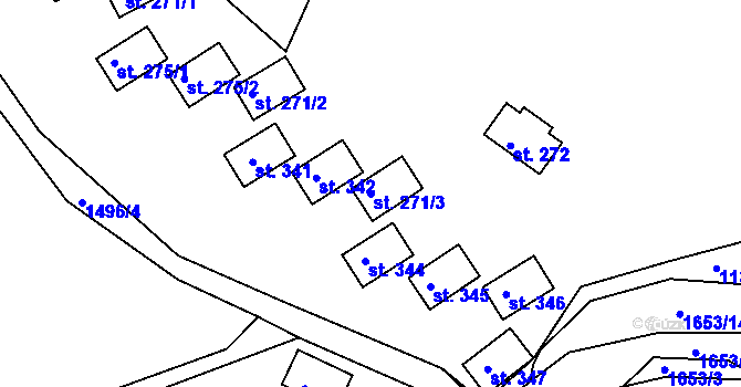 Parcela st. 271/3 v KÚ Srbská Kamenice, Katastrální mapa