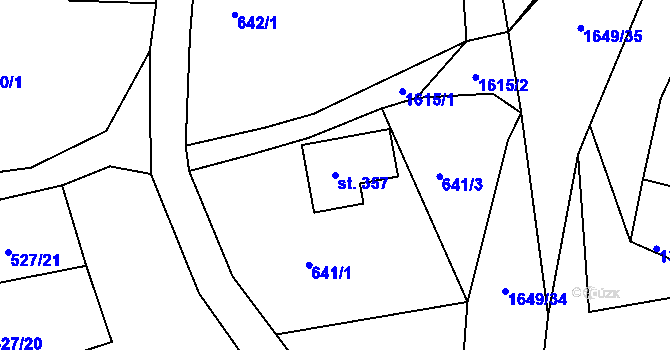 Parcela st. 357 v KÚ Srbská Kamenice, Katastrální mapa