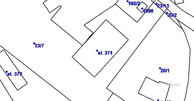 Parcela st. 371 v KÚ Srbská Kamenice, Katastrální mapa