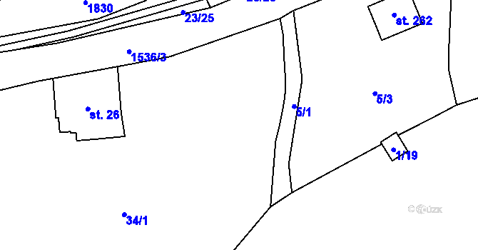 Parcela st. 33 v KÚ Srbská Kamenice, Katastrální mapa