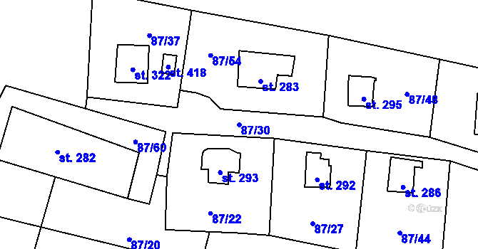 Parcela st. 87/30 v KÚ Srbská Kamenice, Katastrální mapa