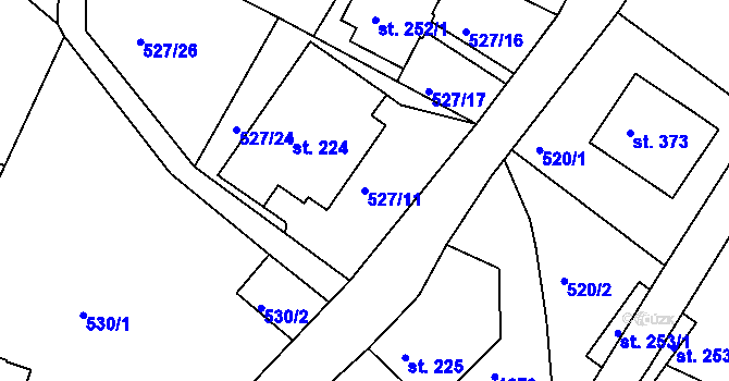 Parcela st. 527/11 v KÚ Srbská Kamenice, Katastrální mapa
