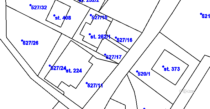 Parcela st. 527/17 v KÚ Srbská Kamenice, Katastrální mapa