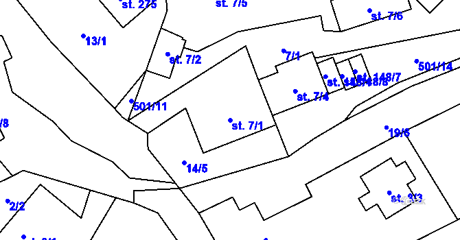 Parcela st. 7/1 v KÚ Srbsko u Karlštejna, Katastrální mapa